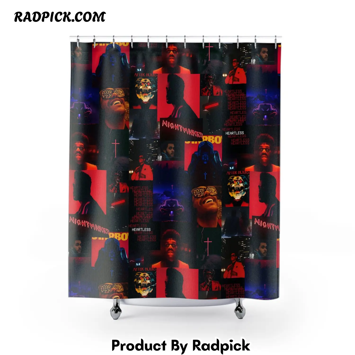 The weeknd heartless nightmares collage shower curtain rp38782